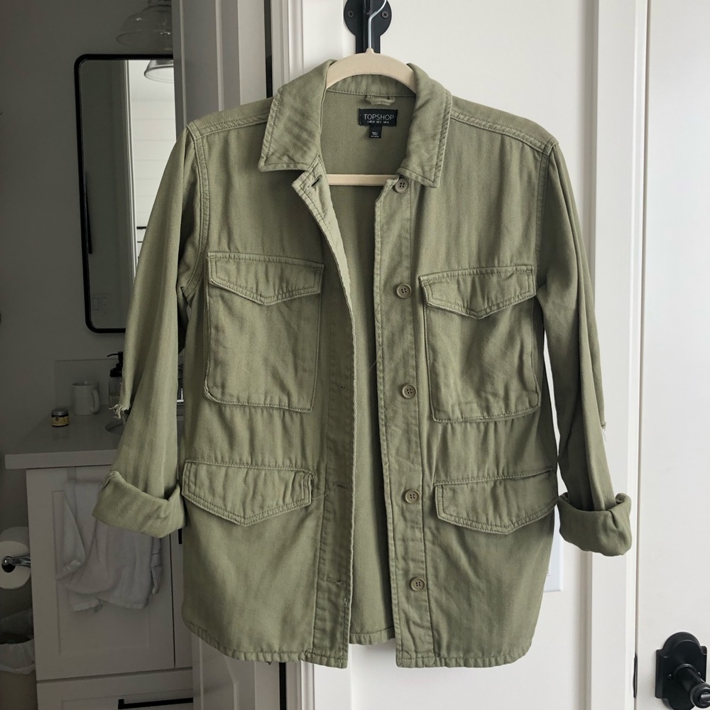 topshop army green jacket.